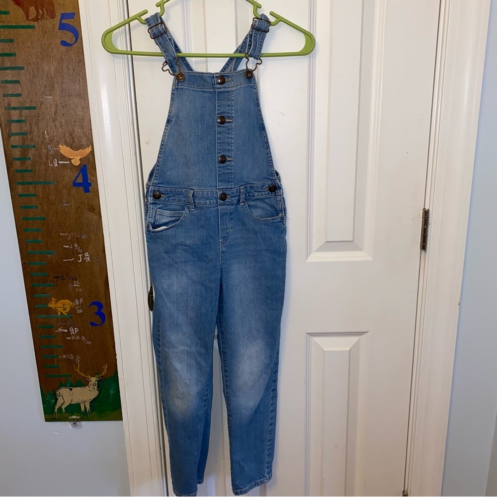 Vintage Oshkosh B'gosh Vestbak Overall Jean Denim Button Up Size 8 Girls